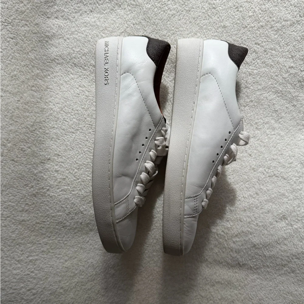 Michael Kors Irving White Leather Lace-Up Sneakers | 7 - Picture 6 of 8